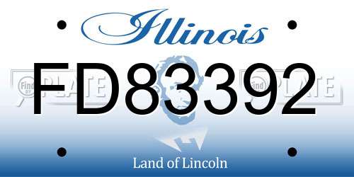FD83392 Illinois License Plate