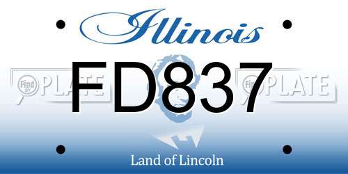 FD837 Illinois License Plate