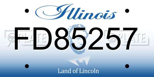 FD85257 Illinois License Plate