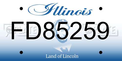 FD85259 Illinois License Plate