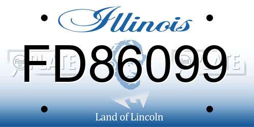 FD86099 Illinois License Plate