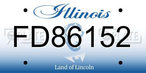 FD86152 Illinois License Plate