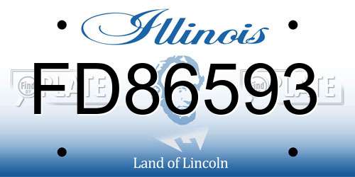 FD86593 Illinois License Plate