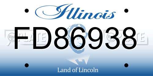 FD86938 Illinois License Plate
