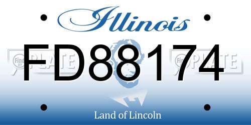 FD88174 Illinois License Plate