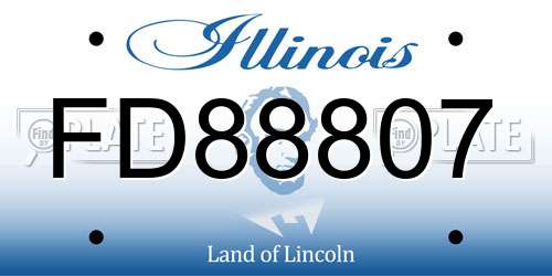 FD88807 Illinois License Plate