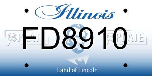 FD8910 Illinois License Plate