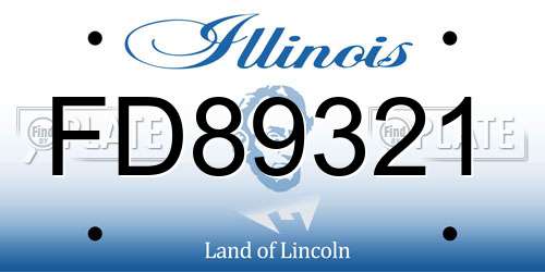 FD89321 Illinois License Plate
