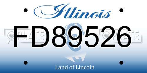 FD89526 Illinois License Plate