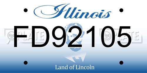 FD92105 Illinois License Plate