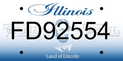 FD92554 Illinois License Plate