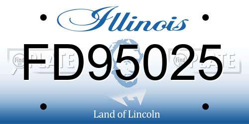 FD95025 Illinois License Plate