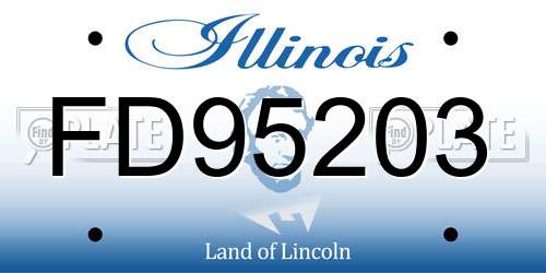 FD95203 Illinois License Plate
