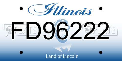 FD96222 Illinois License Plate