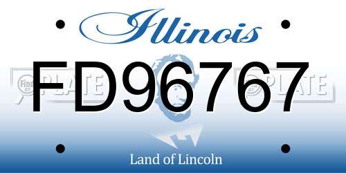 FD96767 Illinois License Plate
