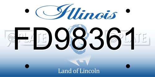FD98361 Illinois License Plate