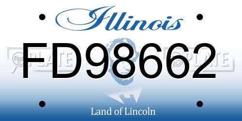 FD98662 Illinois License Plate