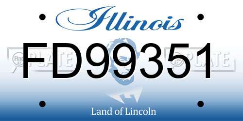 FD99351 Illinois License Plate