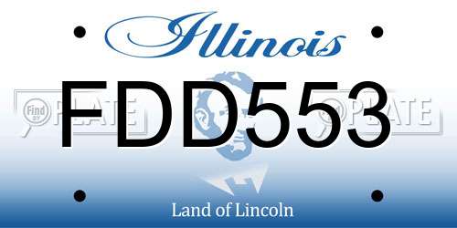 FDD553 Illinois License Plate