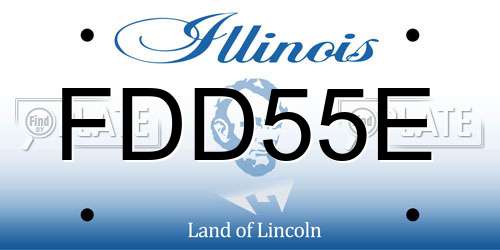FDD55E Illinois License Plate