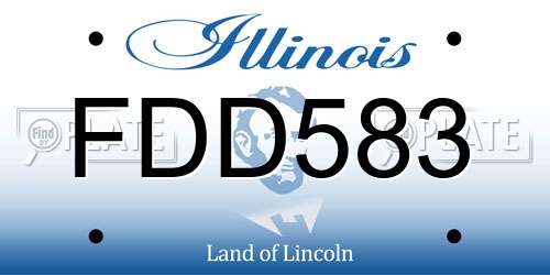 FDD583 Illinois License Plate
