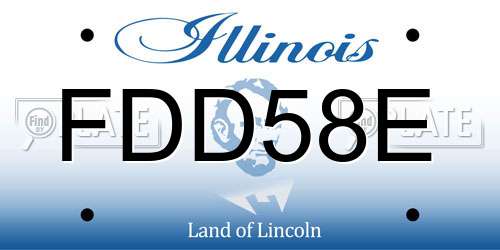 FDD58E Illinois License Plate