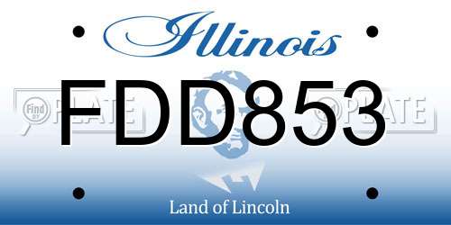 FDD853 Illinois License Plate