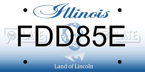FDD85E Illinois License Plate