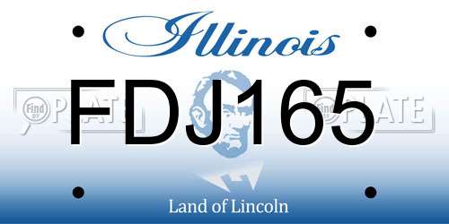FDJ165 Illinois License Plate