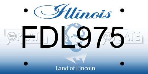 FDL975 Illinois License Plate