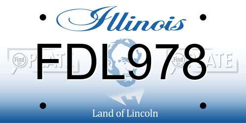 FDL978 Illinois License Plate