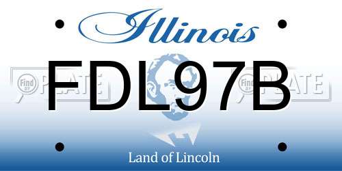 FDL97B Illinois License Plate