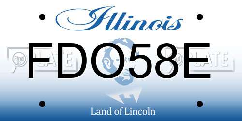 FDO58E Illinois License Plate