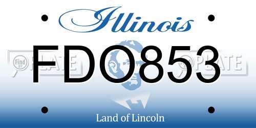 FDO853 Illinois License Plate