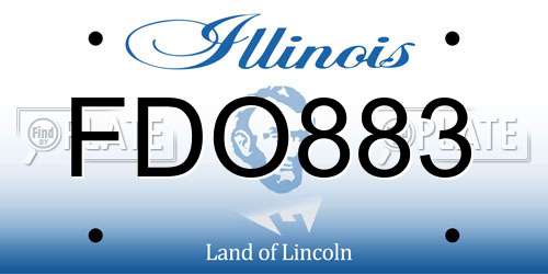 FDO883 Illinois License Plate