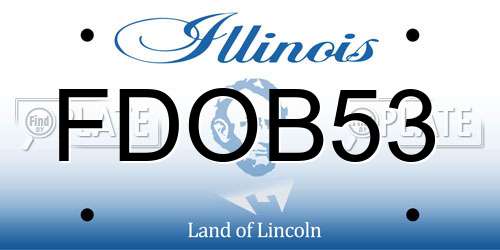 FDOB53 Illinois License Plate