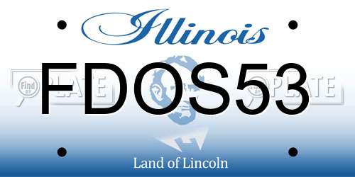 FDOS53 Illinois License Plate