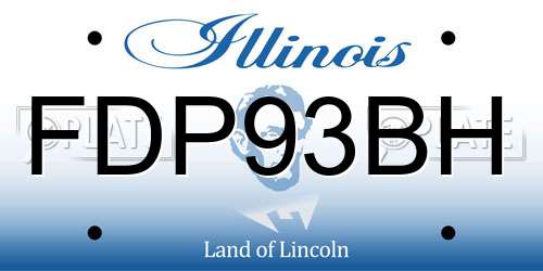 FDP93BH Illinois License Plate