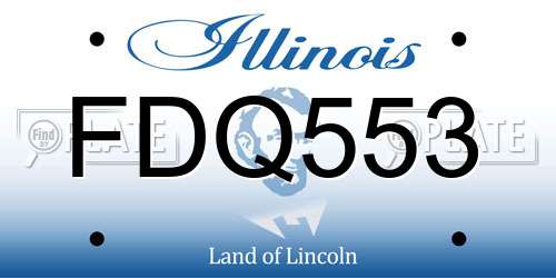 FDQ553 Illinois License Plate