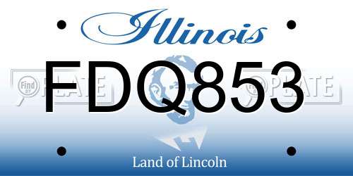 FDQ853 Illinois License Plate