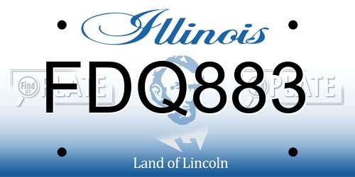 FDQ883 Illinois License Plate