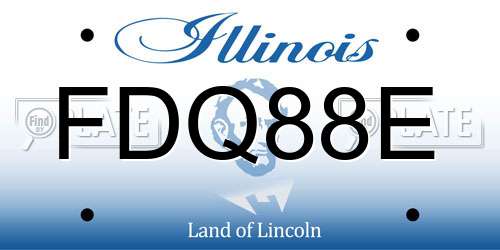 FDQ88E Illinois License Plate
