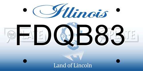 FDQB83 Illinois License Plate