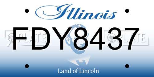 FDY8437 Illinois License Plate