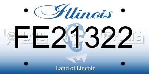FE21322 Illinois License Plate