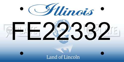 FE22332 Illinois License Plate