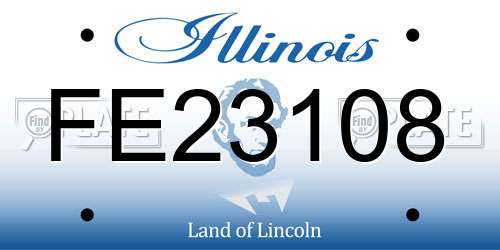 FE23108 Illinois License Plate