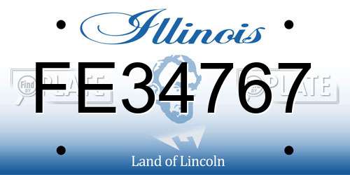 FE34767 Illinois License Plate