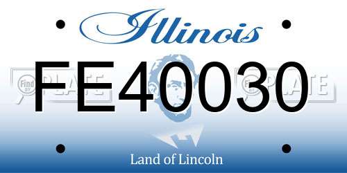 FE40030 Illinois License Plate
