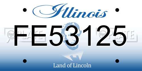 FE53125 Illinois License Plate